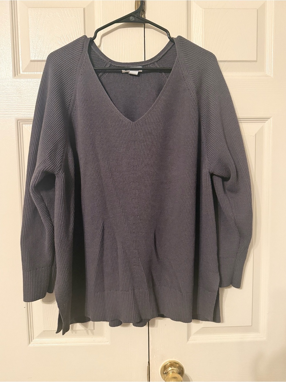 Athleta Women's V-Neck Ribbed Pullover - Charcoal